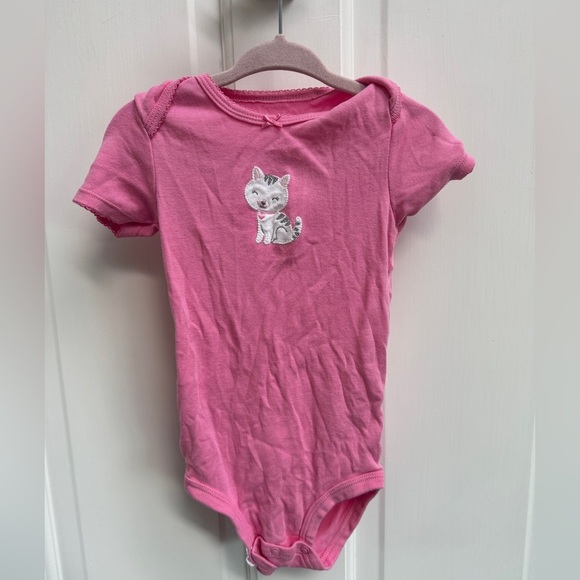 Simple Joys by Carter’s 18M Pink Cat Short Sleeve Onesie Bodysuit - Picture 1 of 4